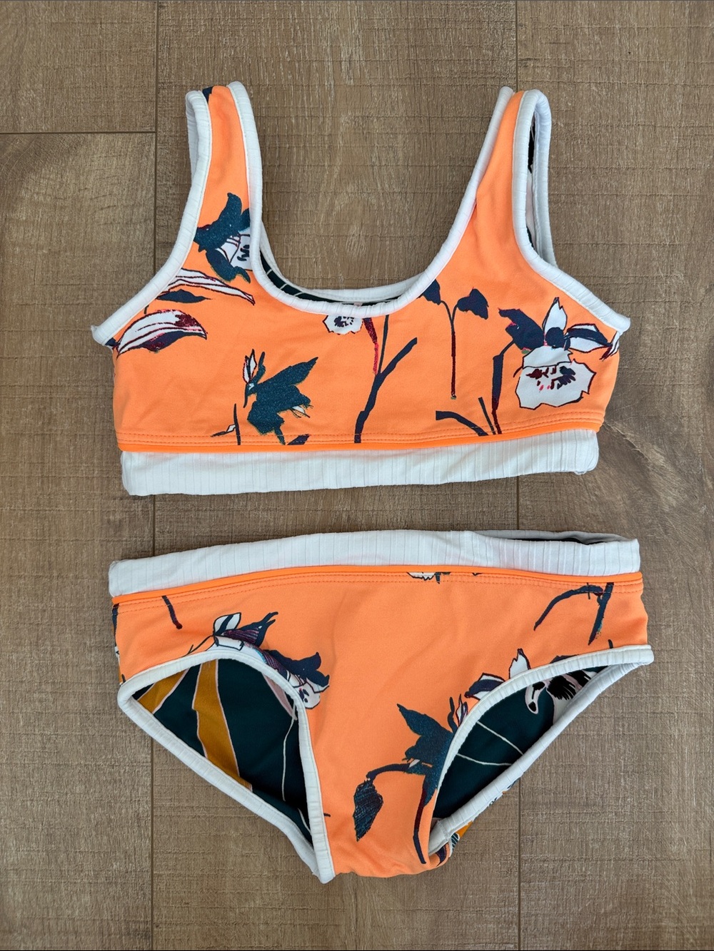 Maaji Girls Orange Floral Two-Piece Bikini Set